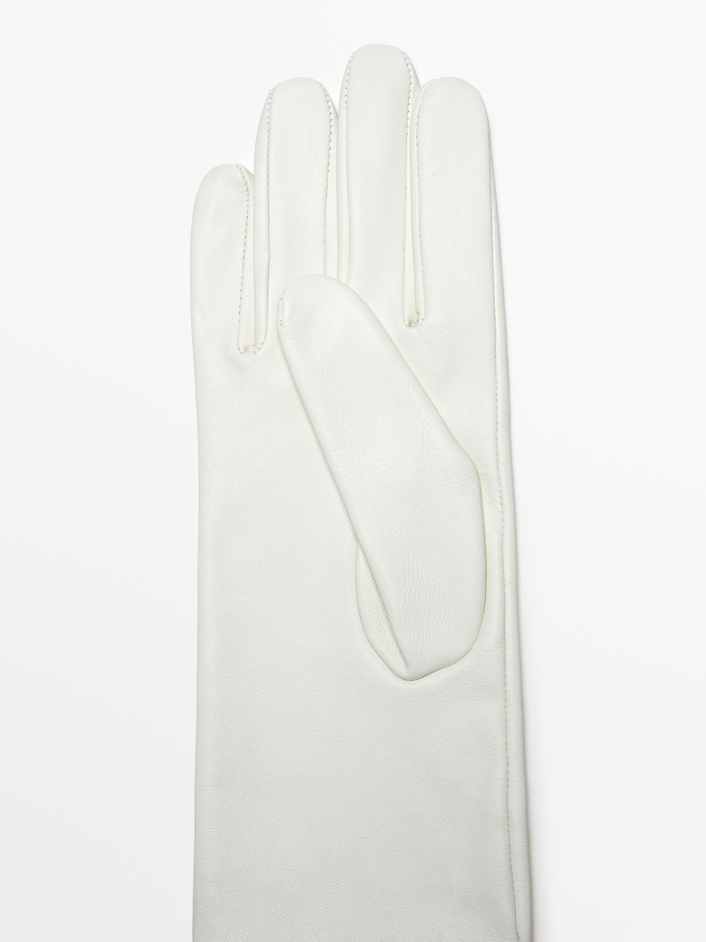 Long nappa sheepskin leather gloves